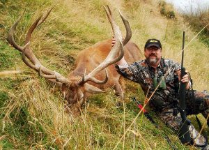 This free-range New Zealand red deer was not only killed with the boring old .30-06, but with a “target” bullet. Shot across a canyon while bedded down, the stag never moved from its bed.